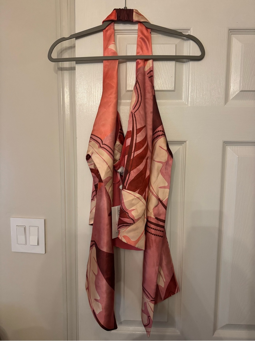 Silky Wrap Top in Coral Pink NWT